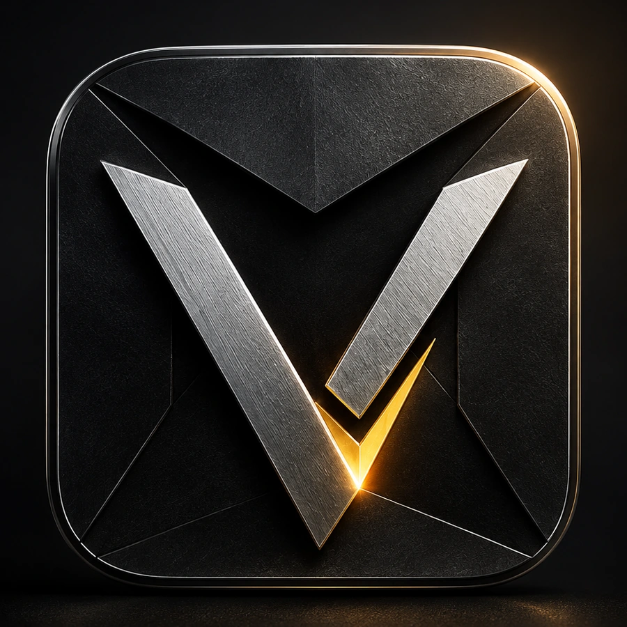 V3T metallic app emblem